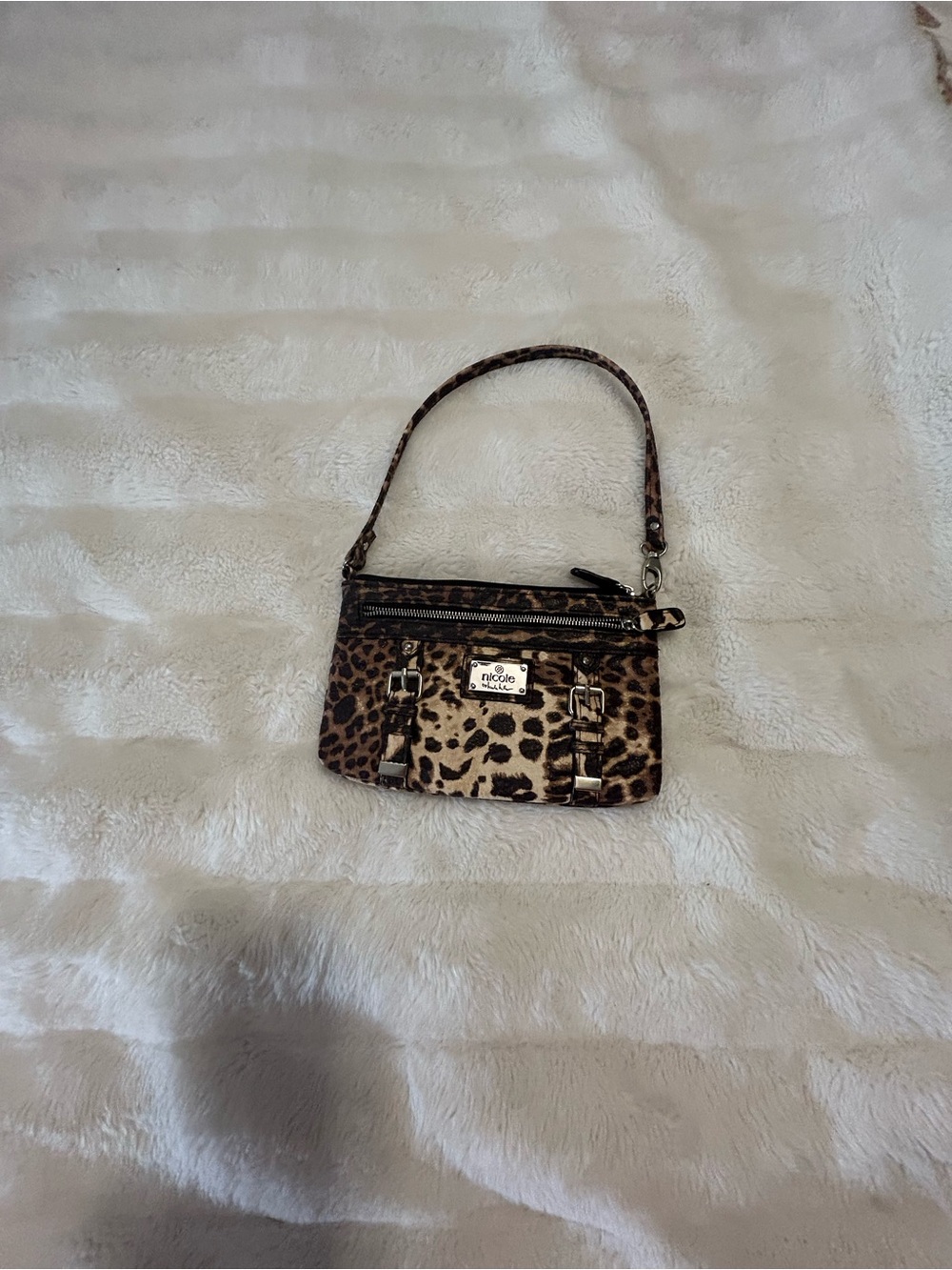 Nicole by Nicole Miller Leopard-Print Wristlet in Brown and Black